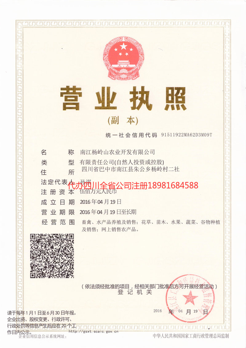 高县高县杨岭山农业开发有限公司